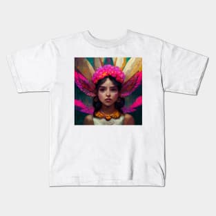 Beautiful ethnic mexican fairy painting in pink Kids T-Shirt